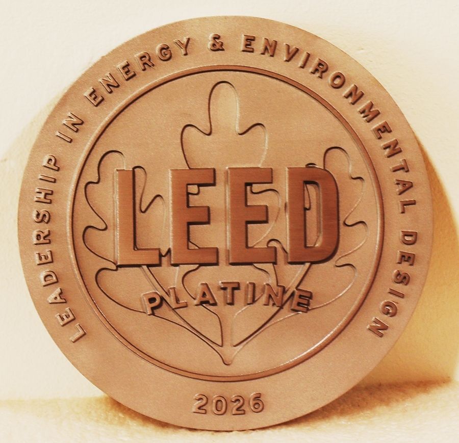 VP-1575 -  Carved Plaque of the Logo of LEED Platine