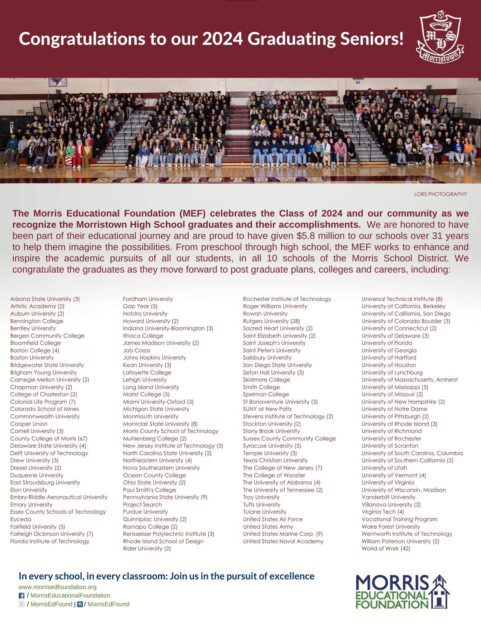 Congrats to the Morristown High School Class of 2024
