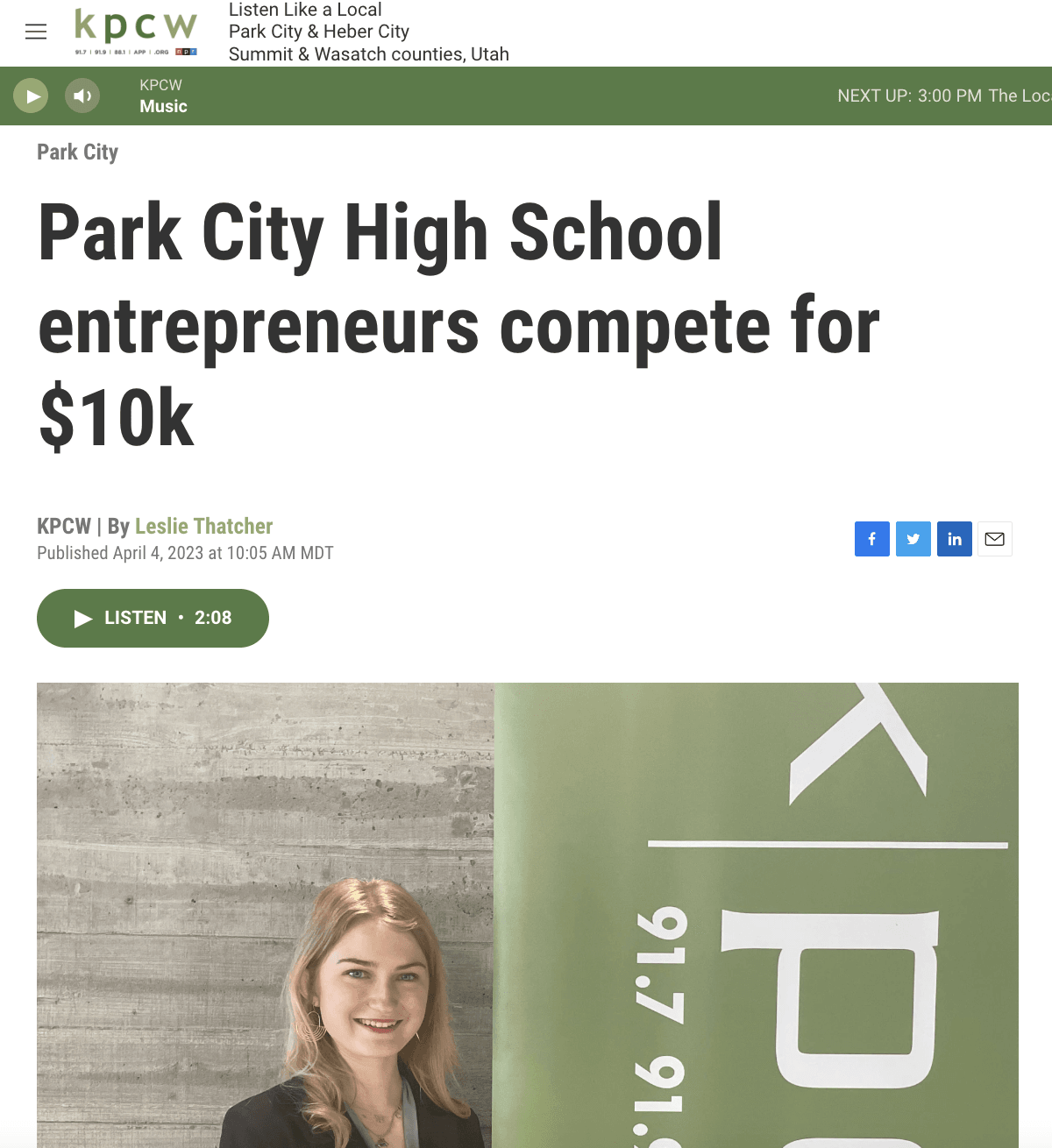 Park City High School Entrepreneurs Compete for $10k