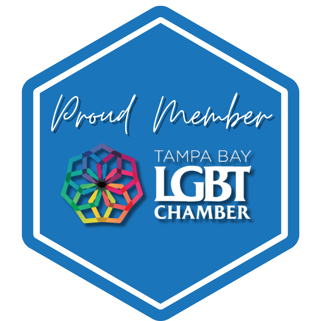 Tampa Bay LGBT Chamber Member Decal displayed by Habitat for Humanity of East and Central Pasco County.