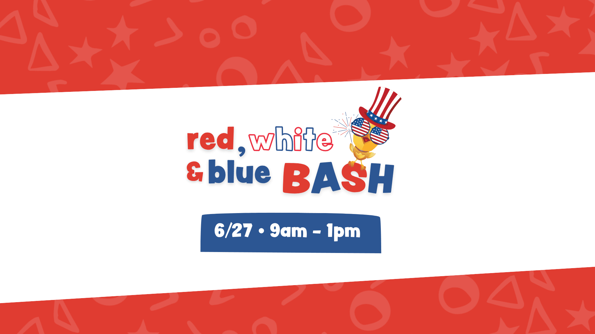 Red White and Blue Bash Event Graphic