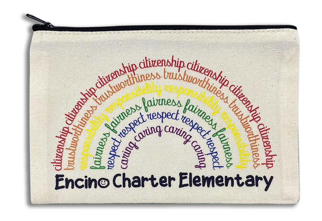 Rainbow Pencil Case - White