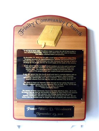 D13278 - Trinity Community Church Wooden Wall Plaque