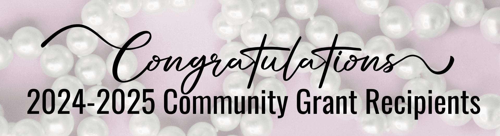 pink background with white pearls and Congratulations