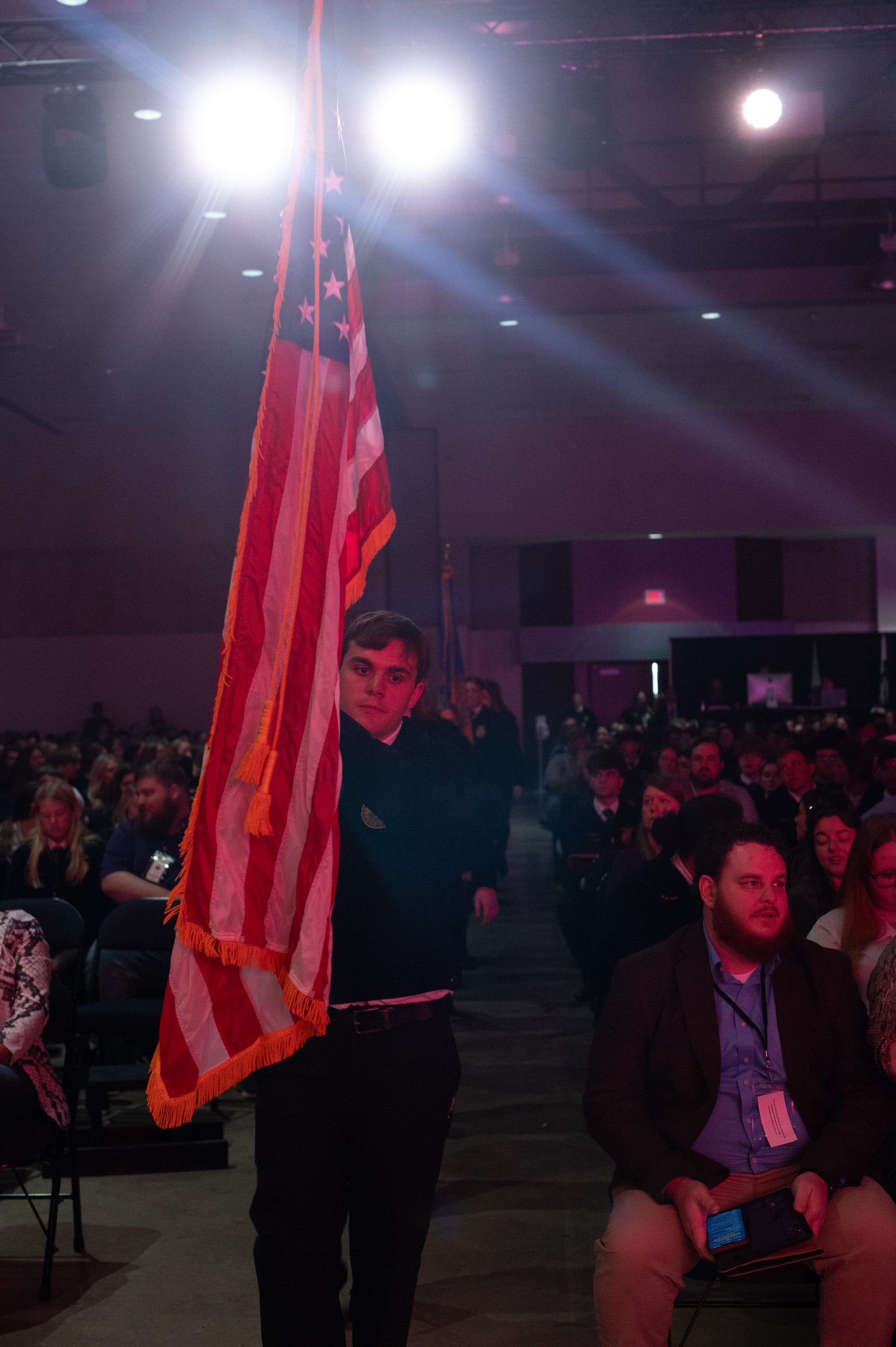 Officers with Flag