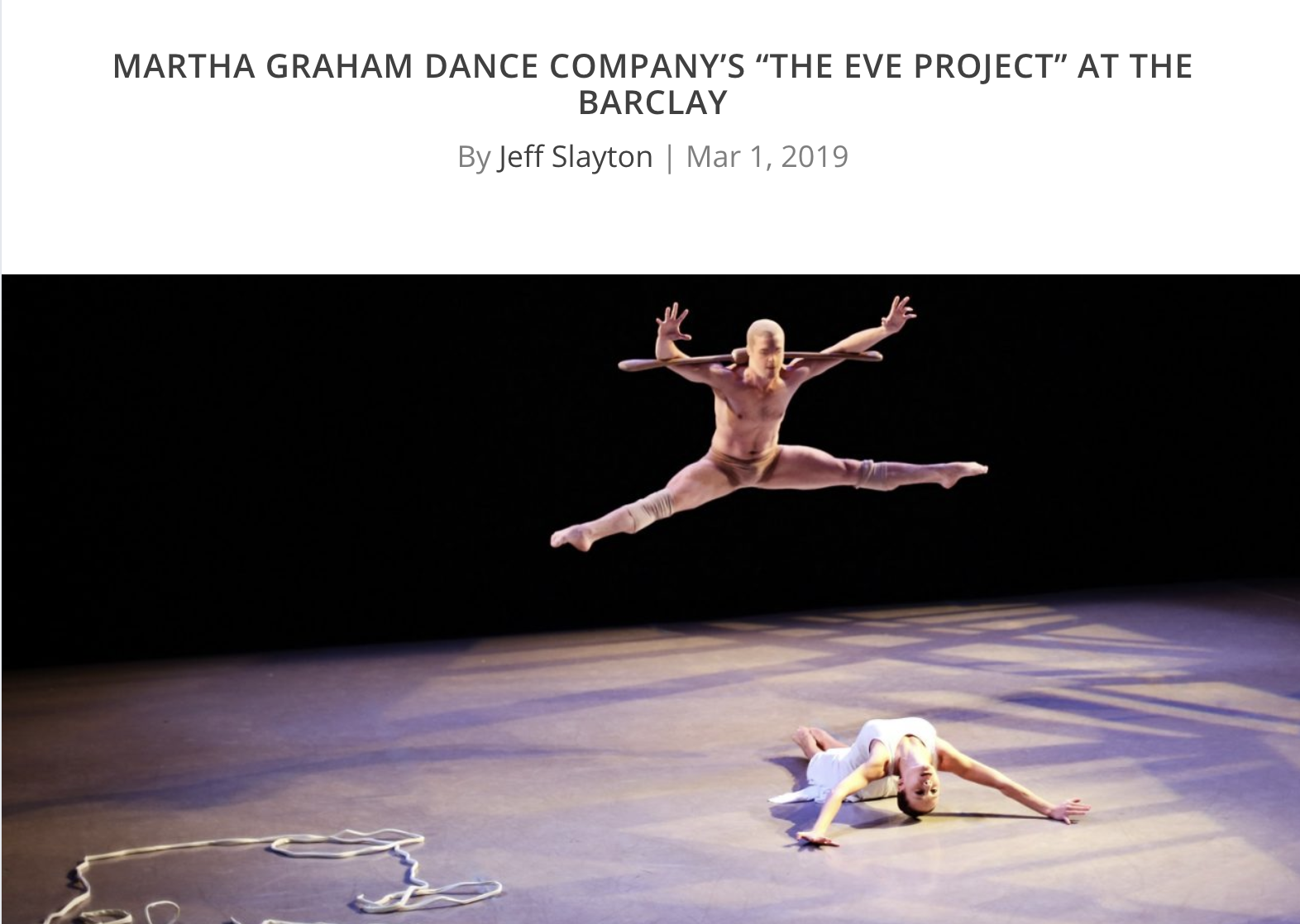 Martha Graham Dance Company's "The Eve Project" at The Barclay