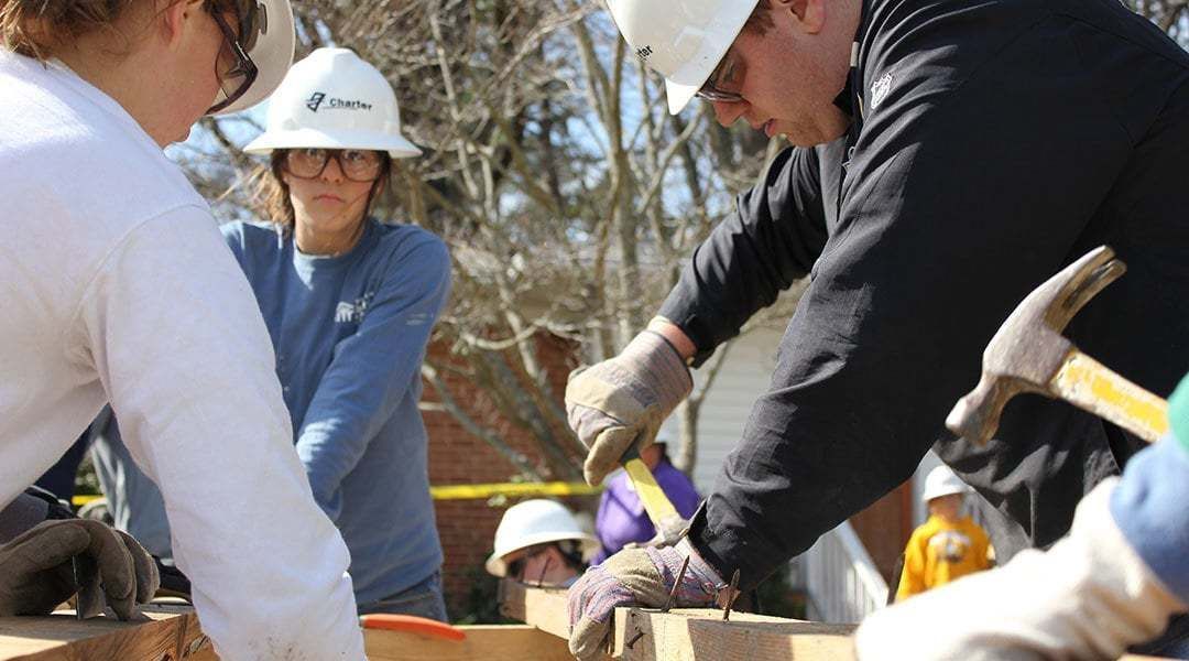 Construction Volunteers Working