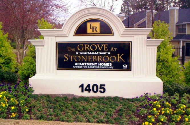 K20058 - Arched Dimensional EPS Entrance Monument Sign for "The Grove at Stonebrook" Apartment Homes