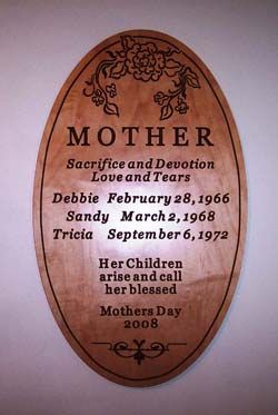 N23073 - Engraved Mahogany Plaque for Mother from her Children