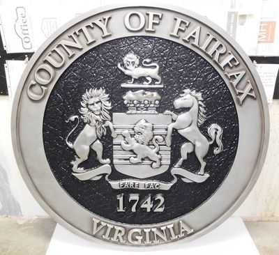 MD4125-  Seal of the County of Fairfax, Virginia, Aluminum 3-D Hand-rubbed