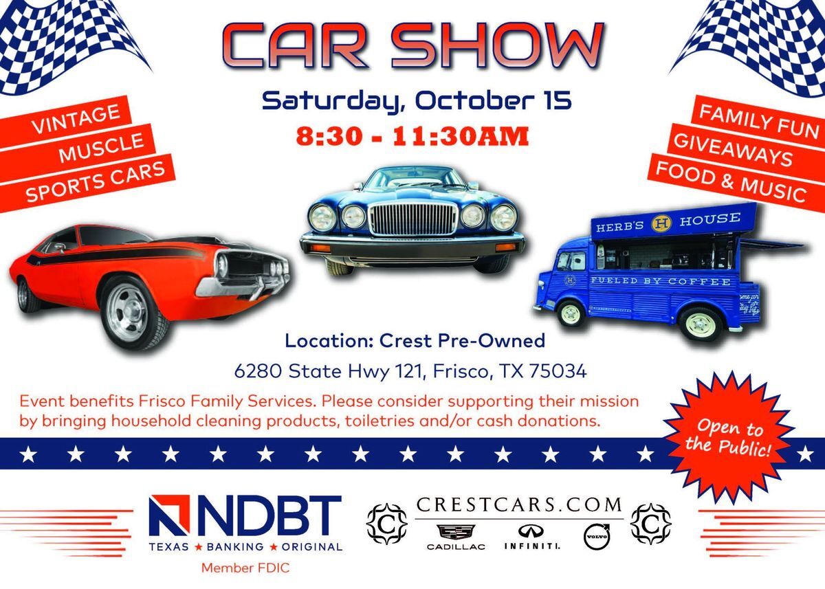 Car Show & Donation Drive Frisco Family Services Events Calendar