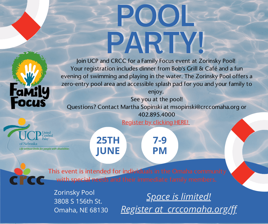 Family Focus - Pool Party, June 25th,  Zorinsky Pool