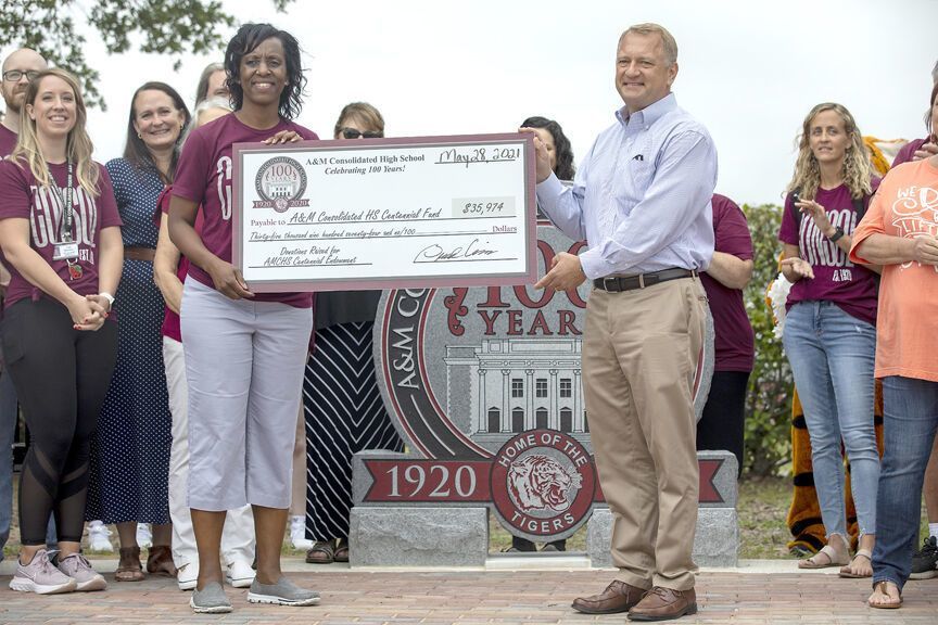 A&M Consolidated dedicates Centennial Plaza