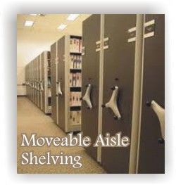 moveable aisle shelving 800-541-2232 Lancer Ltd.