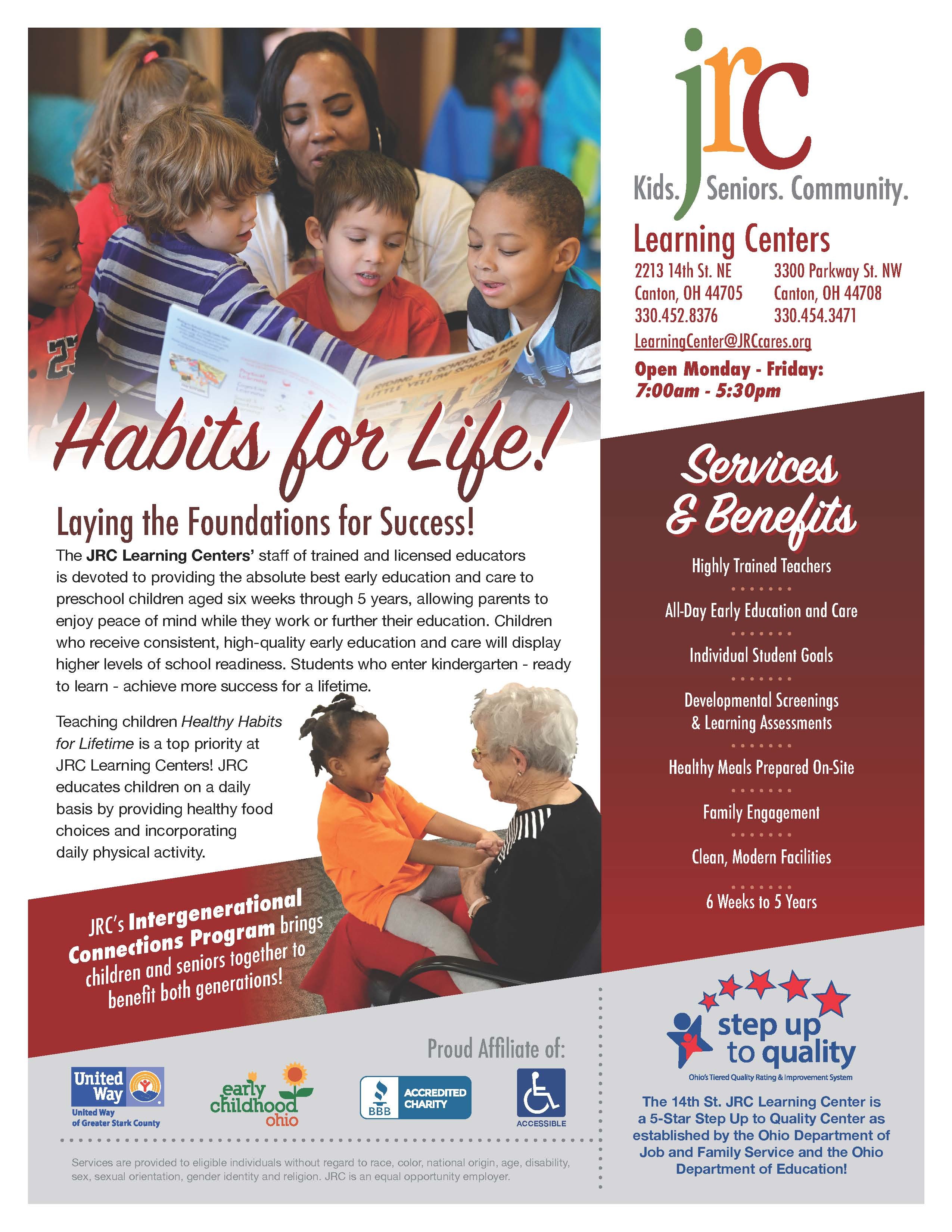 JRC Learning Center Flyer - Click here for printable flyer