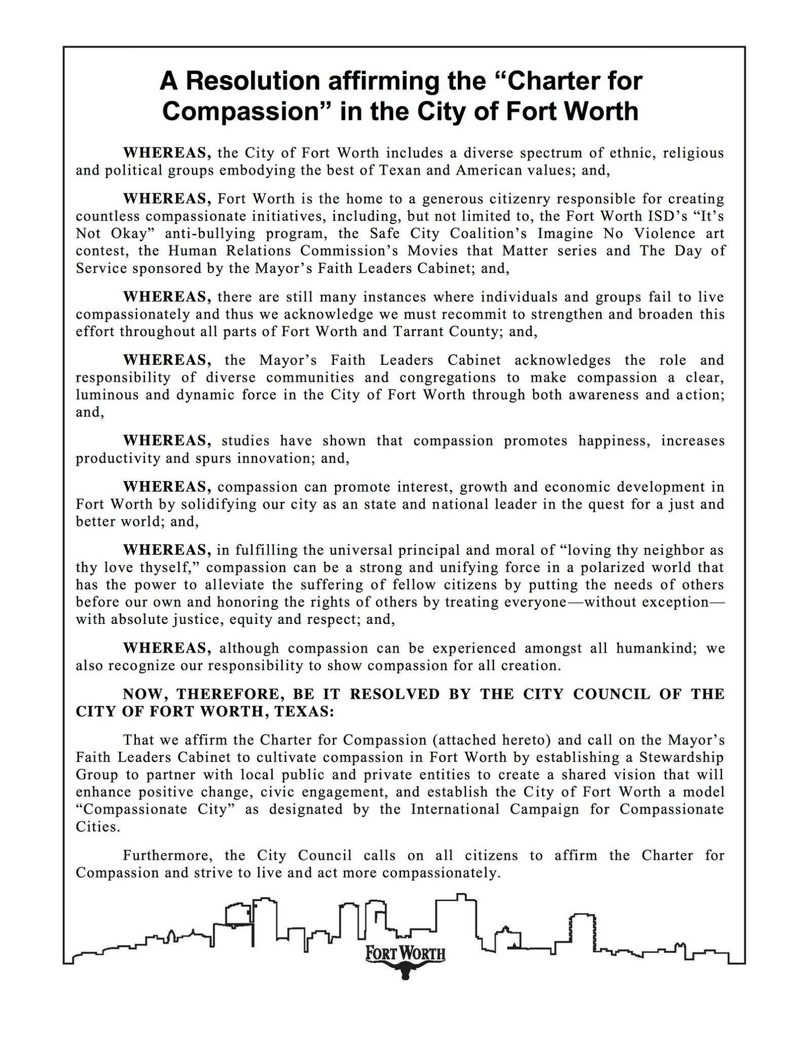 Dallas Fort Worth resolution