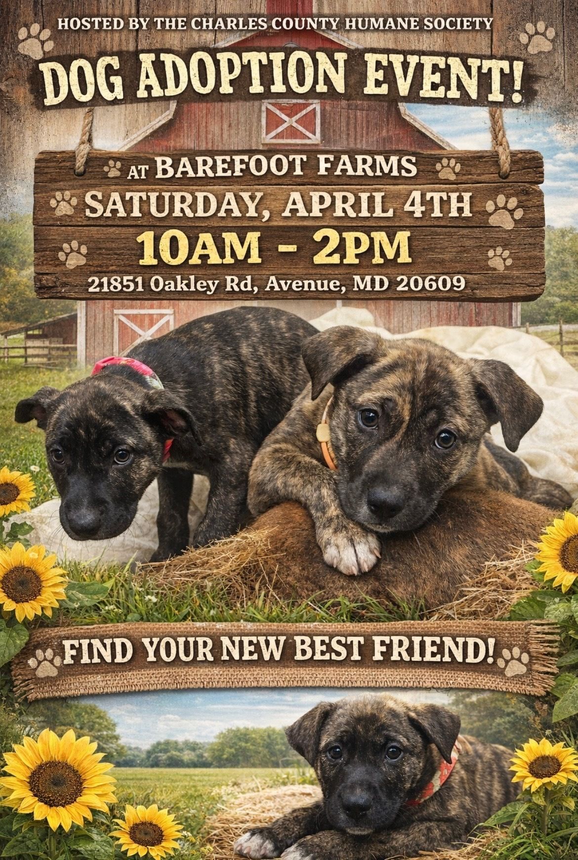 Dog Adoption Event at Barefoot Farms