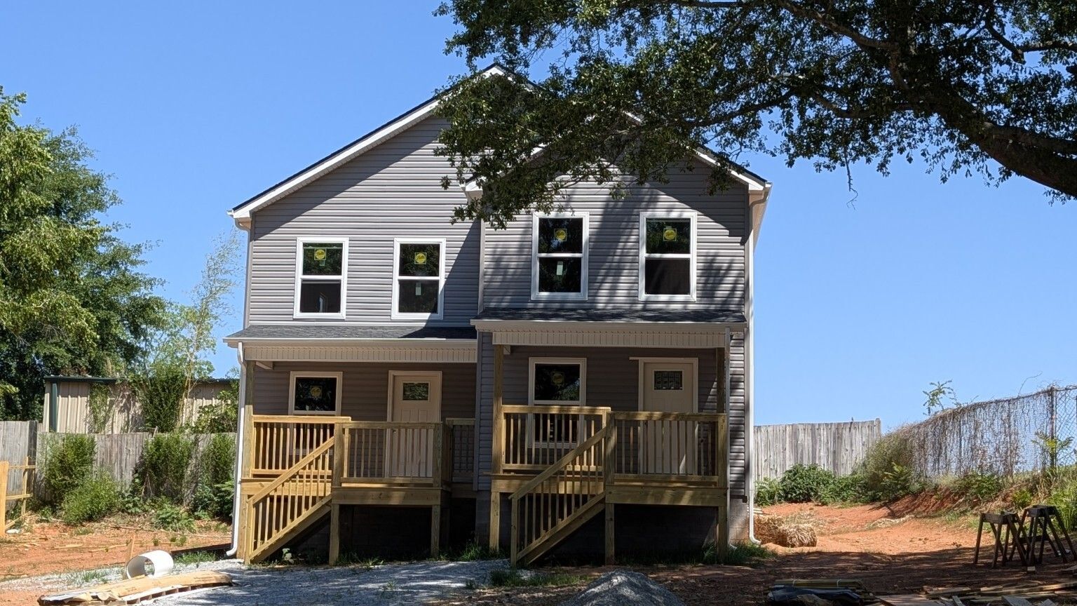 Partially completed duplex at Our Neighbors Village in Pickens County, built through a partnership between Easley Presbyterian Church, Family Promise, and Habitat for Humanity.