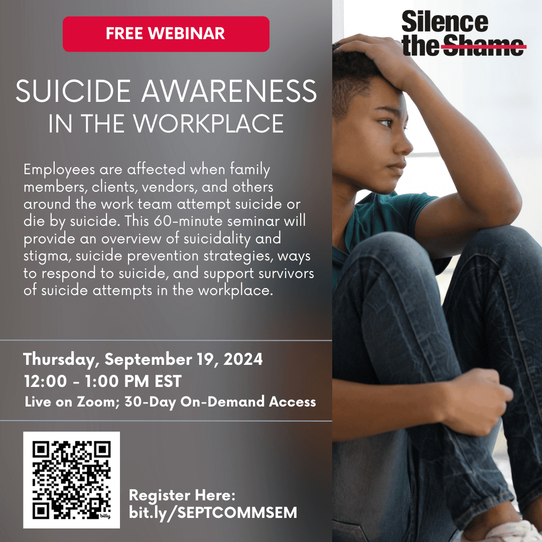 September 19th@ 12PM EST: Suicide Awareness in the Workplace