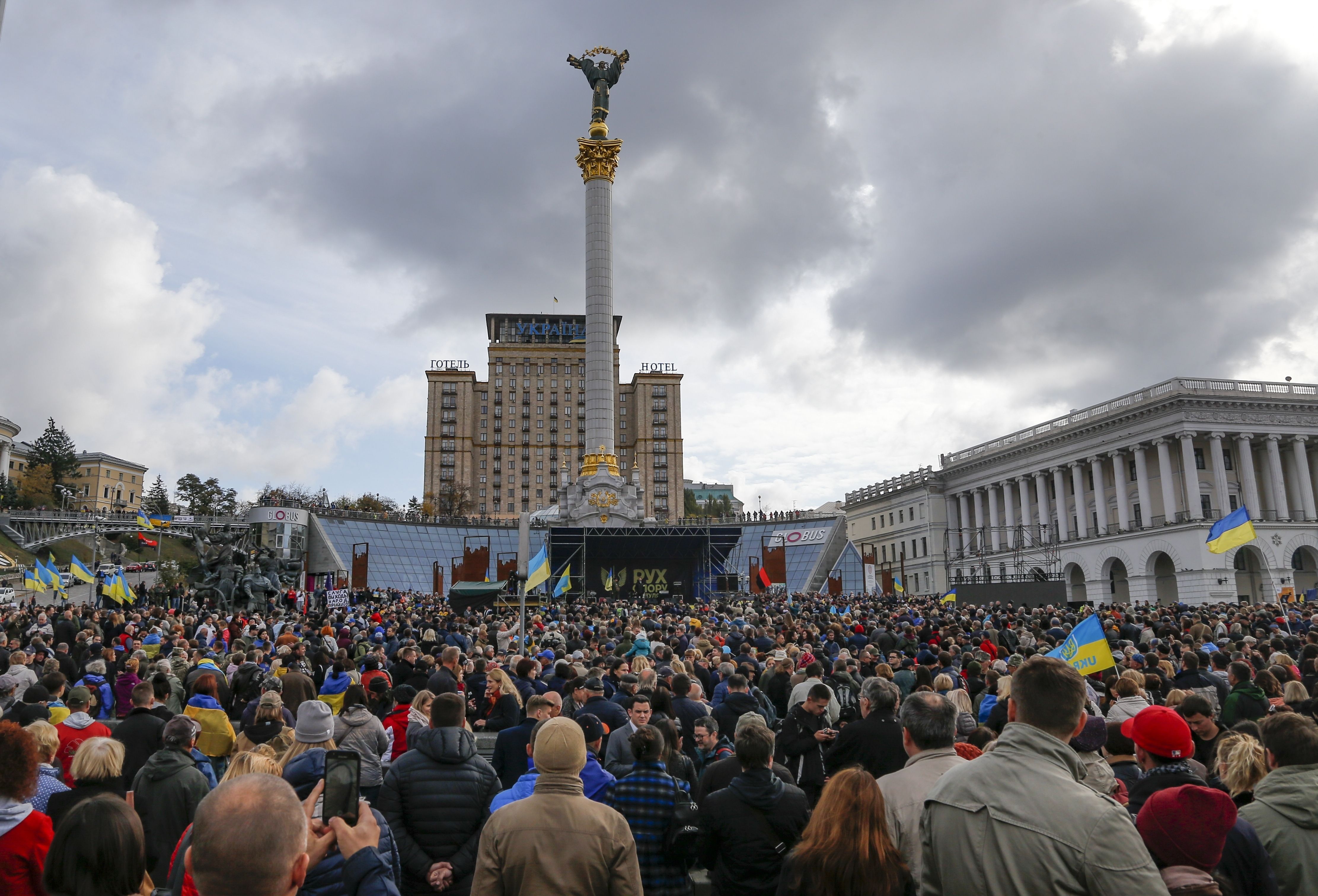 Protesters in Ukraine rally against election in rebel east