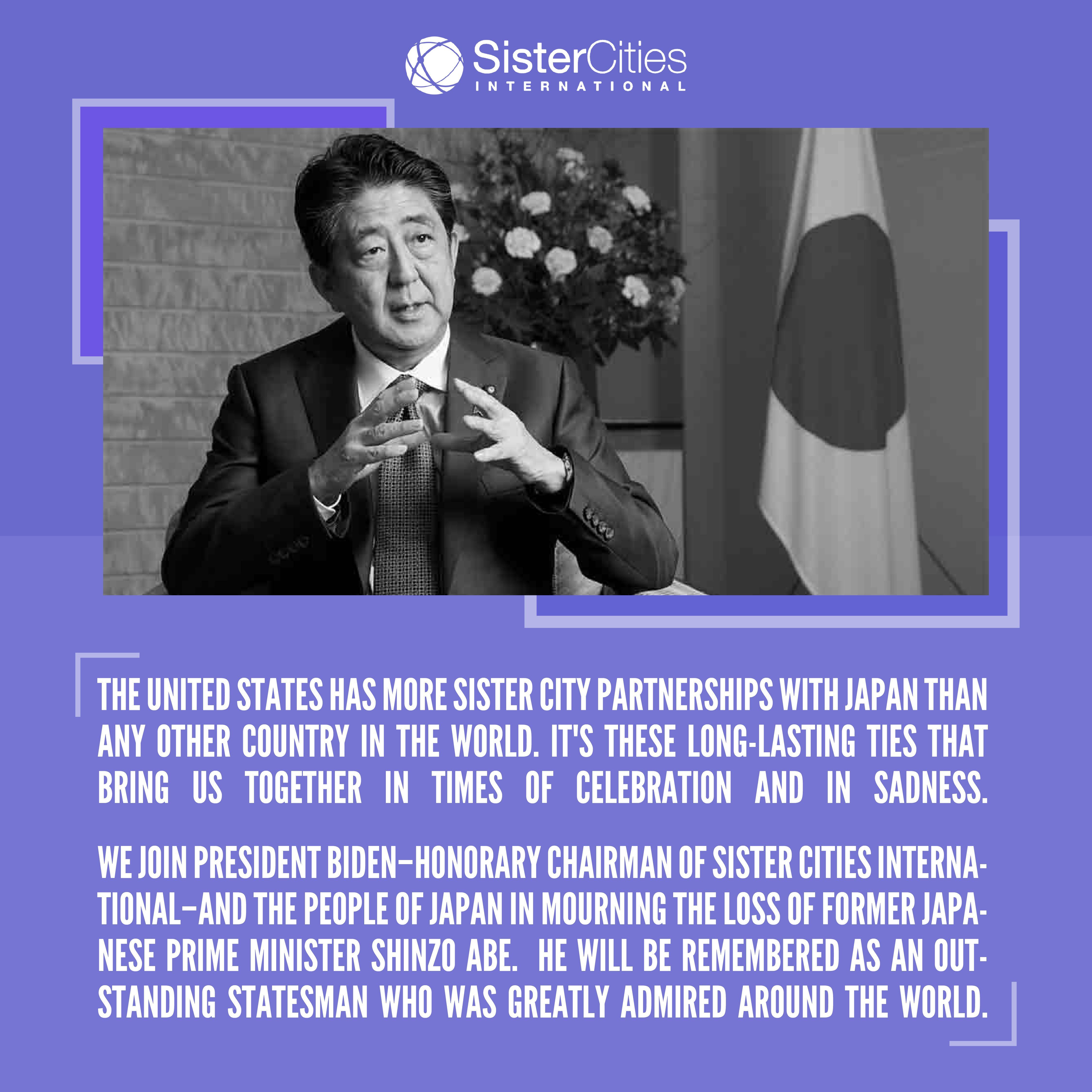 Statement on the passing of Japanese Prime Minister Shinzo Abe