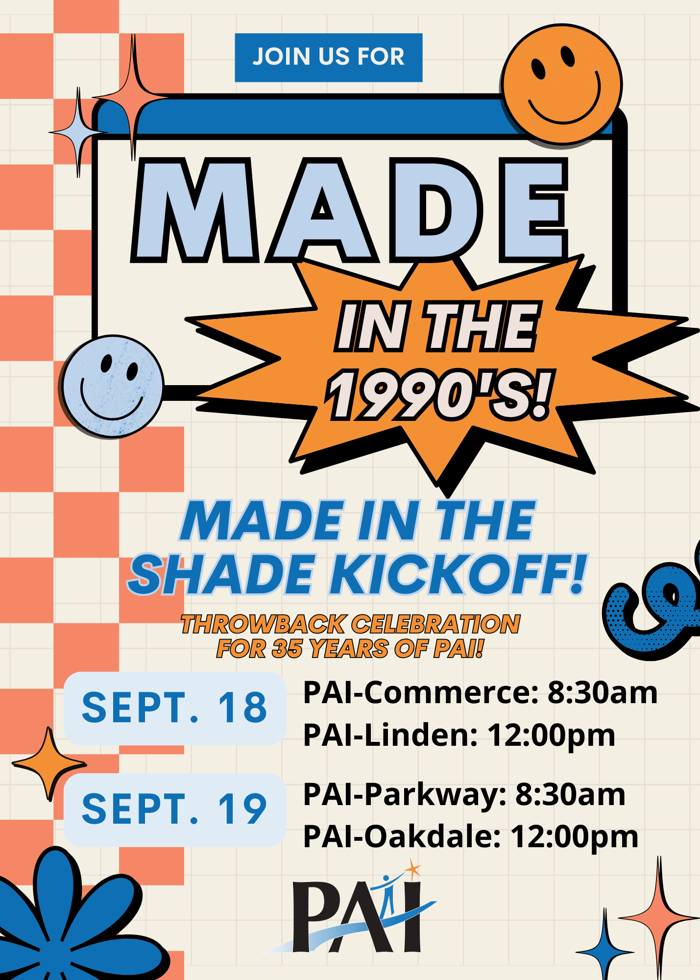 Made in the 1990's Kickoff flyer