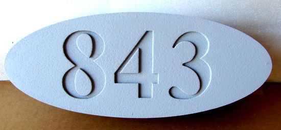 I18903 -Oval Engraved  HDU Address Number 