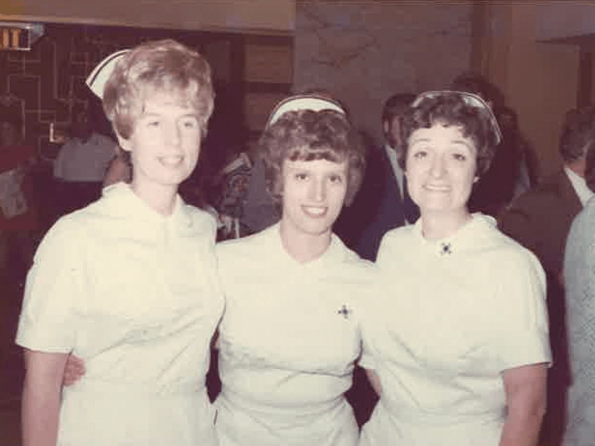 three nurses graduating in 1975