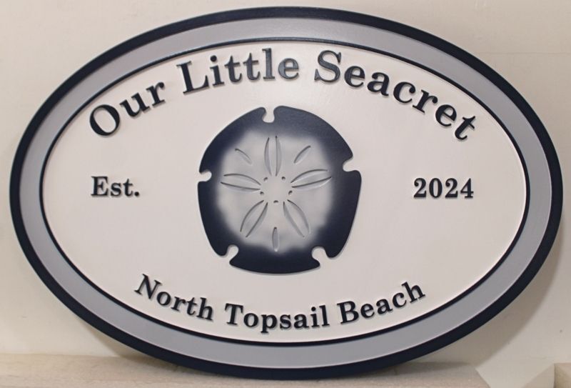 L21540A - Custom Carved Coastal Residence "Our Little Seacret" Sign