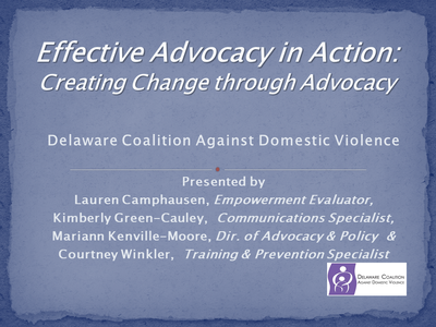 Effective Advocacy in Action: Creating Change through Advocacy