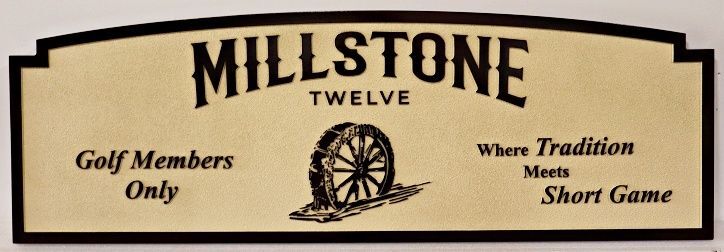 E14642 - Carved HDU Sign for the "Millstone Twelve"