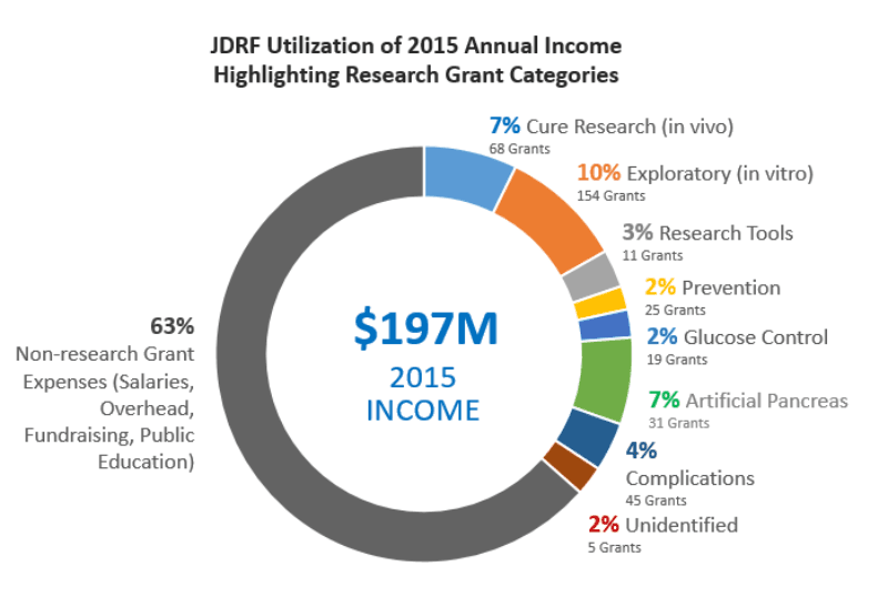 JDRF Research Grant Allocation During 2015
