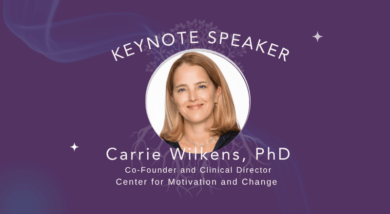 Keynote Speaker heading with photo of Carrie Wilkens, PhD