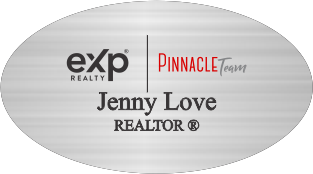 OVAL BLING NO BLING NAME BADGE