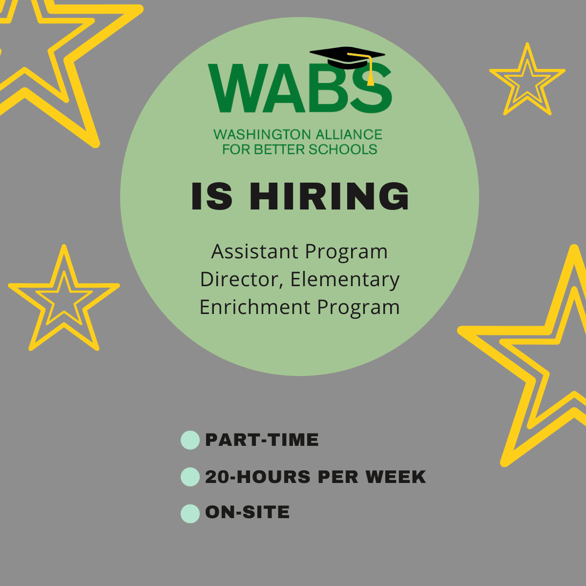 WABS is Hiring an Assistant Program Director
