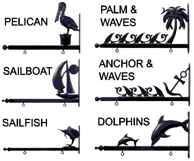 L22660 - Nautical Theme Scroll Brackets for a Post or Wall