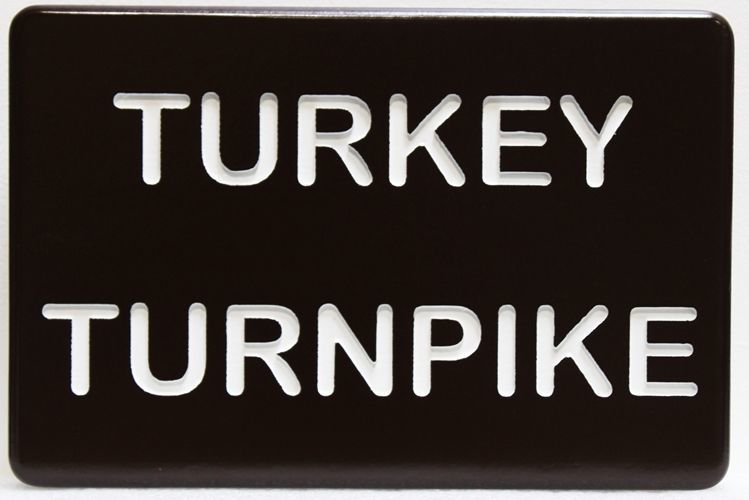 H17089 - Engraved High-Density-Urethane Name Street Sign  "Turkey Turnpike"