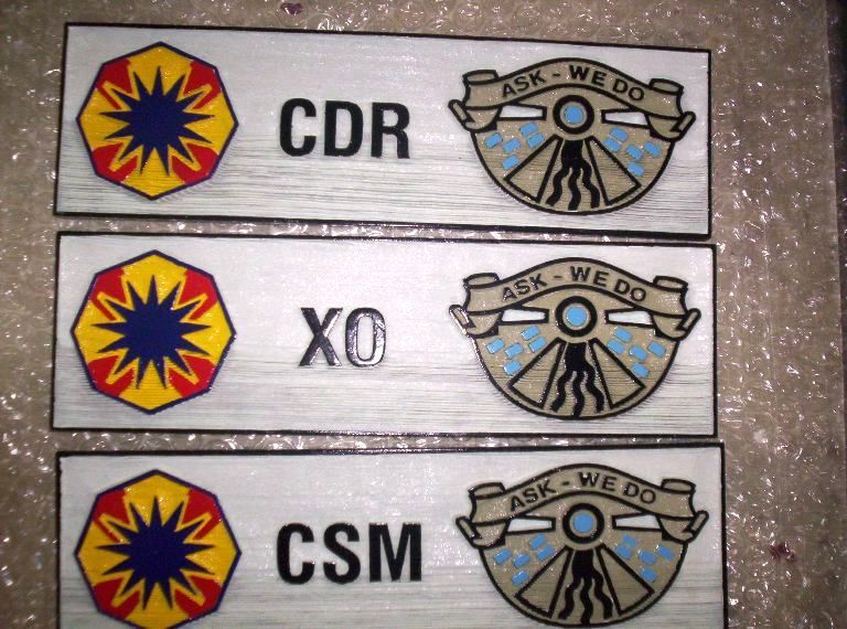 MP-3040 - Carved  Unit Position Plaques for Officers of  the US Army (USA), Artist Painted Cedar