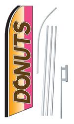 Donuts Orange Swooper/Feather Flag + Pole + Ground Spike