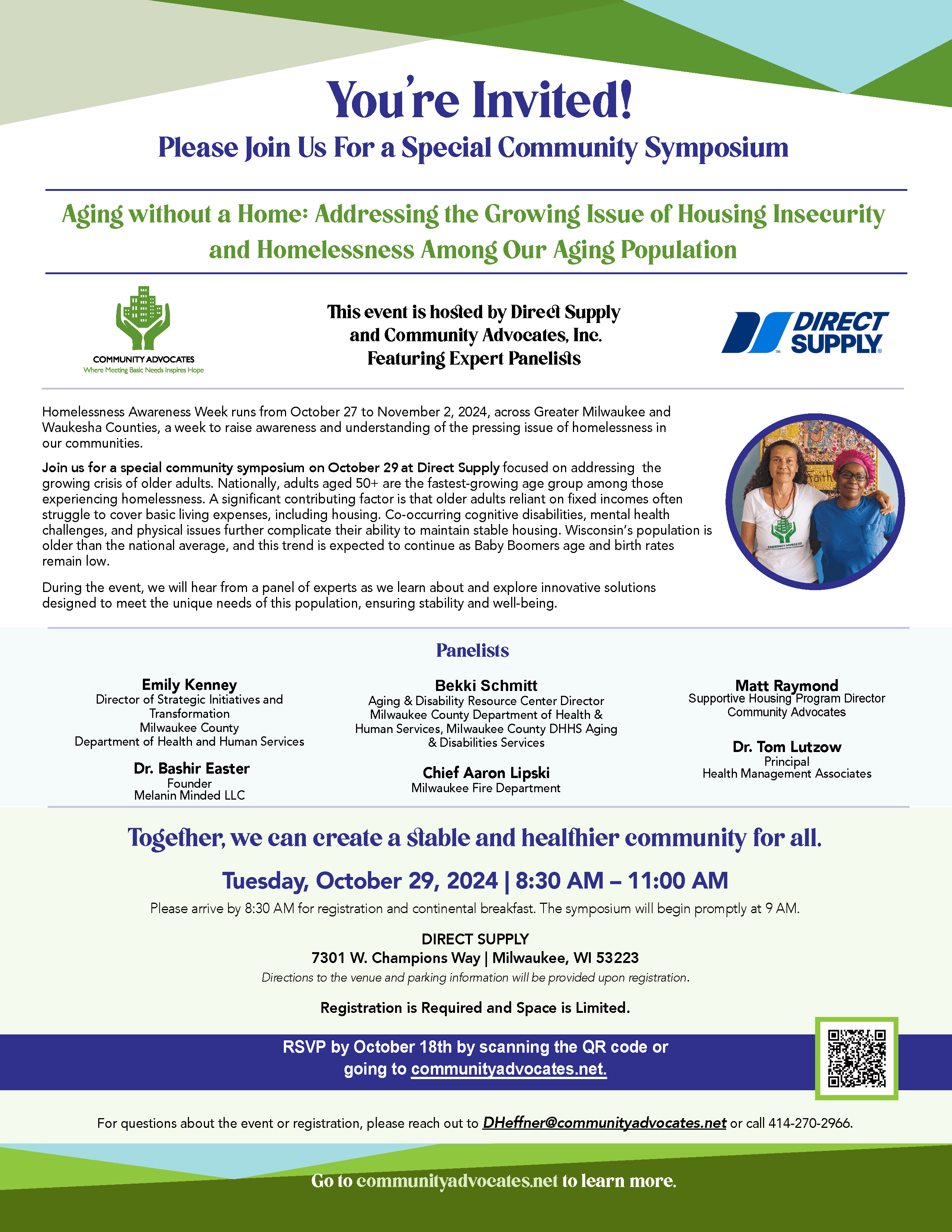 Community Advocates Adult Homelessness Symposium flyer