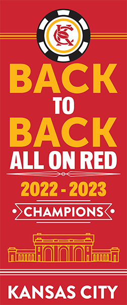 15" x 36" 2022-2023 Poker Chip Champions All on Red with Union Station