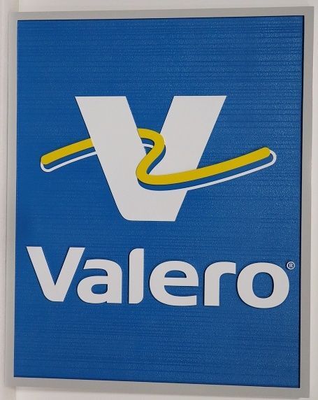 S28026 - Carved and Sandblasted HDU Sign for "Valero"