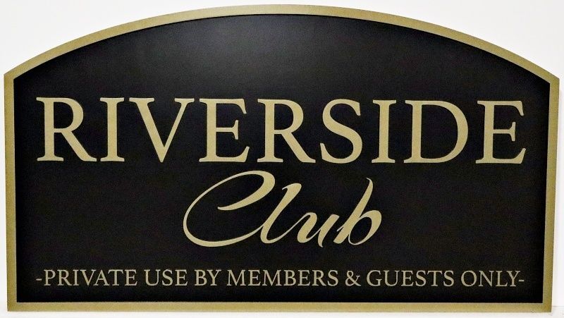 Q25029A - Carved and Sandblasted HDU Sign for "Riverside Club"