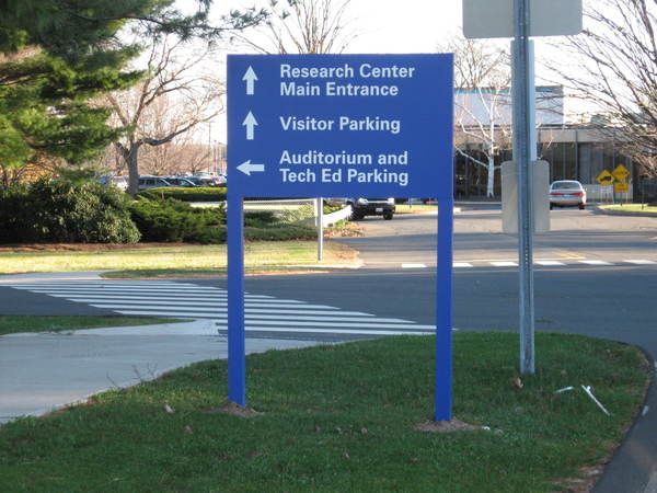 Directional Sign, Wayfinding Project  1 of many Aluminum Post & Panel Signs