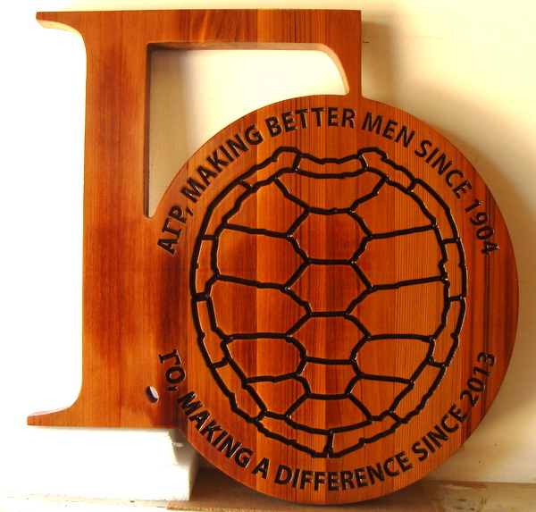WP5330 - Fraternity Crest Plaque, Engraved Stained Cedar