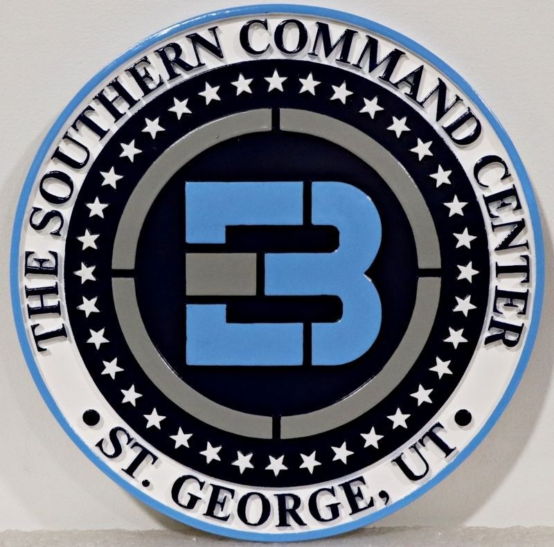 IP-1377 - Carved 2.5-D Plaque of The Southern Command Center St. George