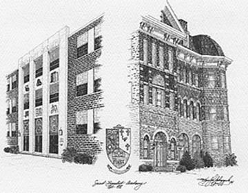 Drawing of the Benedictine Sisters Academy buidling.