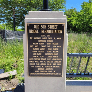 Recognition Plaque 5th Street Bridge