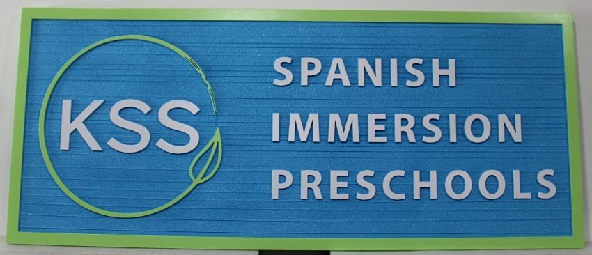 FA15947 - Carved Sign for "KSS Spanish Immersion Preschools"