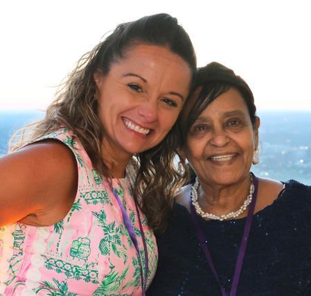 Friendly Visiting Volunteer Heather with Program Participant Abeba 